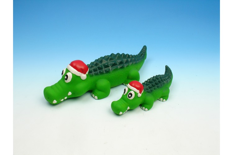 Latex Squeaky Xmas Crocodile