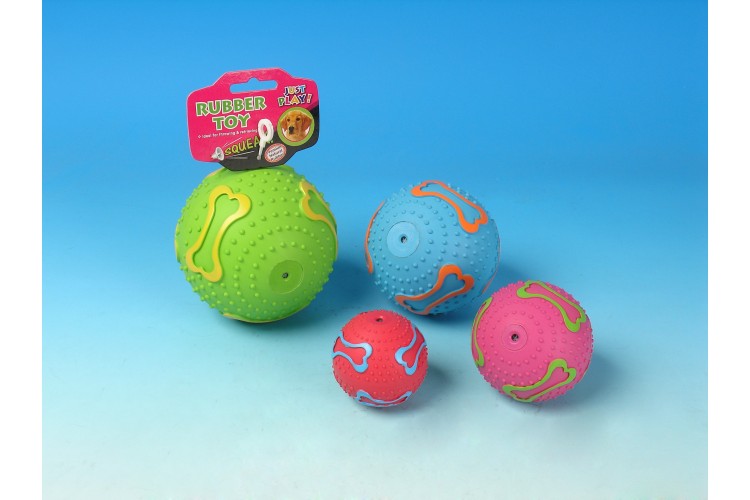 Rubber Colour Bone-Print Squeaky Ball