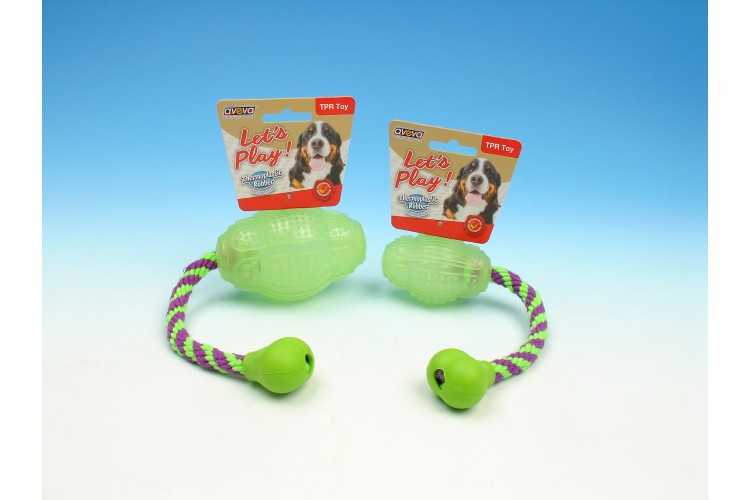 TPR Moonglow Multi-Textures Squeaky Bouncer with Rope