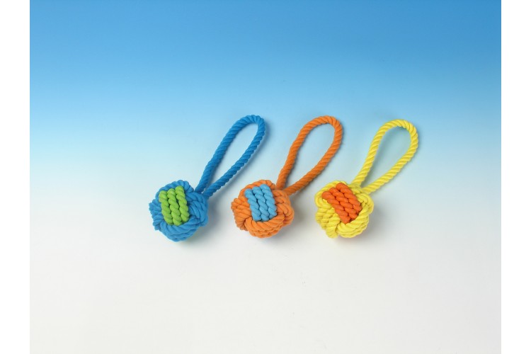 RT/3245TG Rubber/Rope Ball Tug - 3.25” (total length: 11.5”)