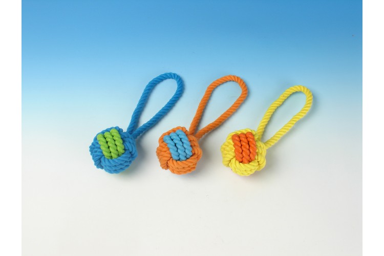 RT/3246TG Rubber/Rope Ball Tug - 3.75” (total length: 12.0”)